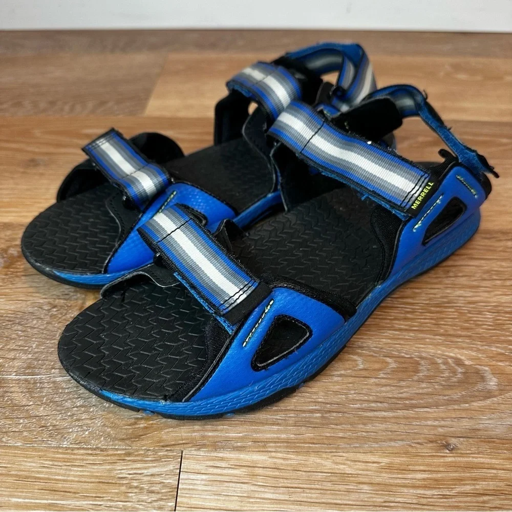 Merrell Hydro Blaze Blue Hook-and Loop Boys Sandals, Size 7